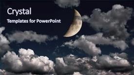  Presentation with night sky - Slides consisting of planetarium - crescent and many clouds background and a wine colored foreground