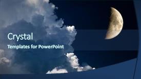 Presentation with planetarium - Cool new PPT theme with planetarium - crescent and night sky backdrop and a ocean colored foreground