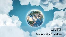  Presentation with planetarium - Audience pleasing theme consisting of planetarium - earth and galaxy backdrop and a light blue colored foreground