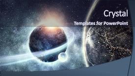  Presentation with planetarium - Cool new PPT theme with planetarium - earth planet and galaxy mixed backdrop and a wine colored foreground