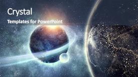  Presentation with planetarium - Colorful presentation enhanced with planetarium - earth planet and galaxy backdrop and a ocean colored foreground