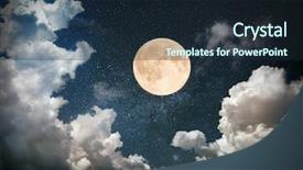  Presentation with planetarium - PPT theme having planetarium - full moon on night sky background and a wine colored foreground