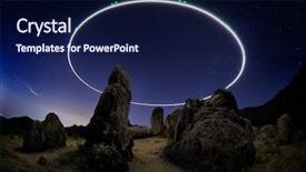  Presentation with planetarium - PPT theme having planetarium - landscape by night in dobrogea background and a navy blue colored foreground