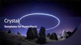  Presentation with planetarium - Presentation theme with planetarium - landscape by night in dobrogea background and a ocean colored foreground