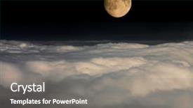  Presentation with planetarium - Colorful PPT layouts enhanced with planetarium - moon over clouds backdrop and a gray colored foreground