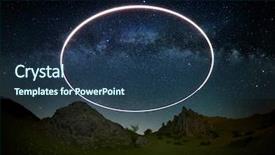  Presentation with planetarium - Audience pleasing PPT theme consisting of planetarium - night landscape with the milky backdrop and a ocean colored foreground