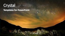  Presentation with planetarium - Amazing presentation theme having planetarium - night landscape with the milky backdrop and a tawny brown colored foreground