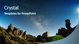  Presentation with night sky - PPT theme featuring planetarium - night sky with milky way background and a navy blue colored foreground