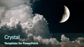  Presentation with planetarium - PPT theme enhanced with planetarium - night sky background and a tawny brown colored foreground