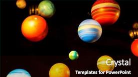  Presentation with planetary - Amazing PPT theme having planetarium - planetary model on black background backdrop and a black colored foreground