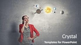  Presentation with planetarium - PPT theme featuring planetarium - student of astronomy faculty background and a gray colored foreground