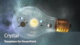  Presentation with planets - Colorful slide set enhanced with planetary orbit - glass bulb with planets inside backdrop and a gray colored foreground