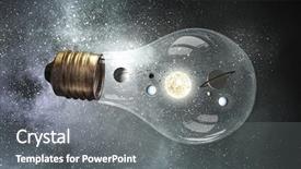  Presentation with planets - Slide deck featuring planetary orbit - glass bulb with planets inside background and a gray colored foreground