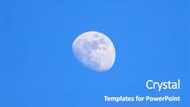  Presentation with planetary - Slide deck having planetary orbit - moon closeup on light blue background and a teal colored foreground