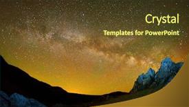  Presentation with astronomy night sky milky way - Presentation design consisting of planetary orbit - night sky with milky way background and a tawny brown colored foreground