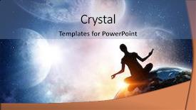  Presentation with universe - Cool new PPT theme with planetary orbit - our unique universe mixed media backdrop and a teal colored foreground