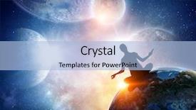  Presentation with universe - Cool new slide set with planetary orbit - our unique universe mixed media backdrop and a light blue colored foreground