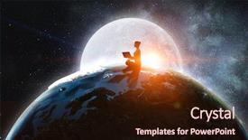  Presentation with universe - Beautiful slide set featuring planetary orbit - our unique universe backdrop and a wine colored foreground