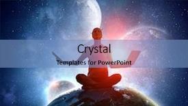  Presentation with universe - Audience pleasing theme consisting of planetary orbit - our unique universe backdrop and a teal colored foreground