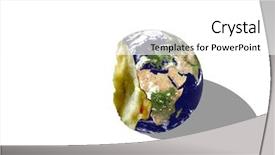  Presentation with earth - Beautiful presentation theme featuring planetary orbit - real looking earth planet bitten backdrop and a  colored foreground