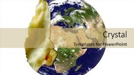  Presentation with earth - Presentation theme featuring planetary orbit - real looking earth planet bitten background and a yellow colored foreground