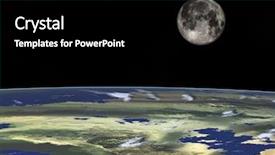  Presentation with space travel - Amazing PPT theme having planetary orbit - space travel full moon backdrop and a black colored foreground