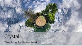  Presentation with 360 degree cameras - Presentation featuring planets - 360 degree mini planet background and a light gray colored foreground