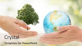  Presentation with earth day - Presentation enhanced with planets - earth day nature conservation environment background and a coral colored foreground