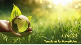  Presentation with save environment earth - PPT layouts enhanced with planets - environment concept green planet background and a tawny brown colored foreground