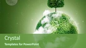  Presentation with green planet - Slides consisting of planets - green planet ecology concept green background and a tawny brown colored foreground