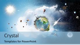  Presentation with world - PPT layouts enhanced with planets - our unique world mixed media background and a light blue colored foreground