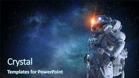  Presentation with mission - PPT layouts consisting of planets - spaceman and his mission mixed background and a ocean colored foreground