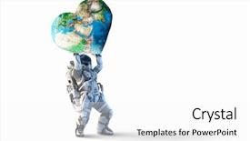  Presentation with spaceman - Amazing PPT layouts having planets - spaceman carry big planet mixed backdrop and a white colored foreground