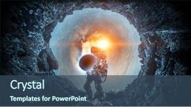  Presentation with spaceman - Theme having planets - spaceman carry big planet mixed background and a ocean colored foreground