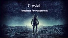  Presentation with spaceman - Audience pleasing theme consisting of planets - spaceman landing planet mixed media backdrop and a navy blue colored foreground