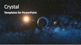  Presentation with space stars moon - Audience pleasing PPT layouts consisting of planets - sunrise view from space backdrop and a dark gray colored foreground