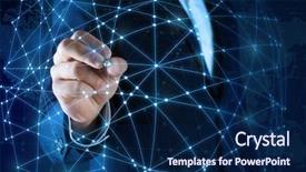  Presentation with wireless - Audience pleasing presentation theme consisting of planets - wireless connection futuristic technology concept backdrop and a navy blue colored foreground