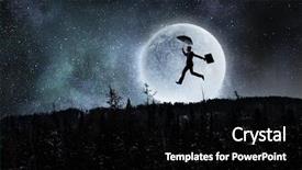  Presentation with daily routine - Presentation theme with planets free - escape from daily routine mixed background and a  colored foreground