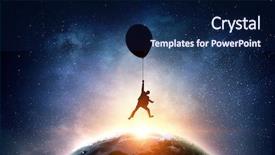  Presentation with daily routine - Presentation theme with planets free - escape from daily routine mixed background and a  colored foreground