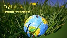  Presentation with earth planet globe - Cool new presentation theme with planets free - globe of planet earth backdrop and a  colored foreground