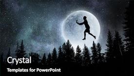  Presentation with moon - Audience pleasing presentation consisting of planets free - woman against full moon backdrop and a black colored foreground