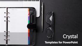  Presentation with flower office desk table - Theme with planificateur de tache - office workplace table with supplies background and a dark gray colored foreground