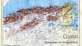  Presentation with cities - Audience pleasing theme consisting of planisphere - map of algeria and tunisia backdrop and a sky blue colored foreground