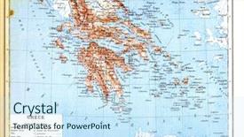  Presentation with late - Colorful slide deck enhanced with planisphere - map of greece with explanation backdrop and a cool aqua colored foreground
