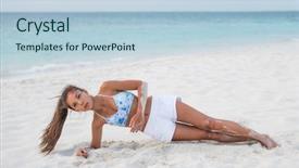  Presentation with active lifestyle - Presentation consisting of planking exercise side plank background and a lemonade colored foreground