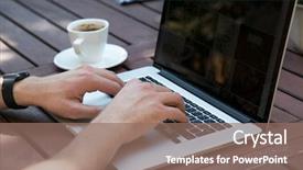  Presentation with young students working in groups - Cool new slide set with planned response - young man working from garden backdrop and a coral colored foreground