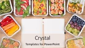  Presentation with meals - Slide deck consisting of planning a diet healthy meals background and a lemonade colored foreground