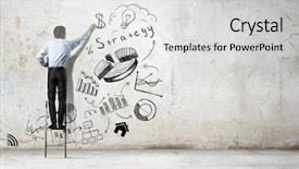  Presentation with planning - Audience pleasing slide set consisting of planning as key to success backdrop and a light gray colored foreground