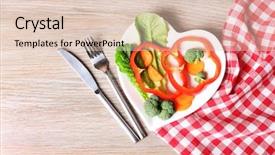  Presentation with cut - Theme featuring planning budget - useful cut vegetables background and a lemonade colored foreground