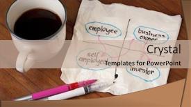  Presentation with table napkin - Presentation theme featuring planning career shift from employee background and a coral colored foreground